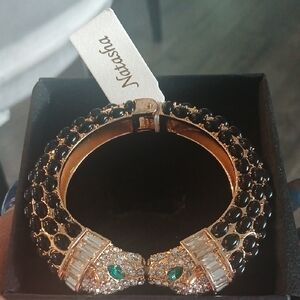 Natasha Couture Black and Gold Panther Crystal Bracelet